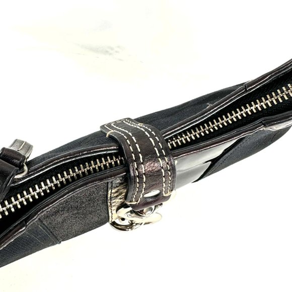 COACH Hampton 10287 Black Signature Multi Textures Mini Shoulder Bag Very Rare - Picture 7 of 9